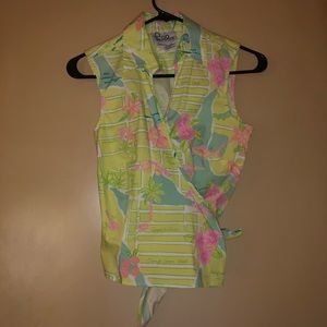 Lilly Pulitzer Sleeveless Tie Up Top Size 4